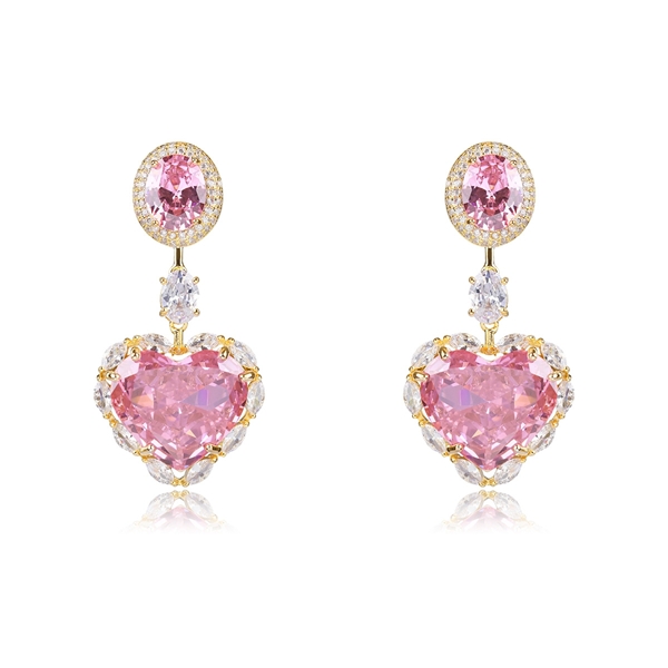 Picture of Distinctive Pink Big Dangle Earrings of Original Design