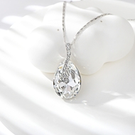 Show details for Unusual Small Platinum Plated Pendant Necklace