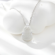 Show details for Hypoallergenic White Swarovski Element Pendant Necklace with Easy Return