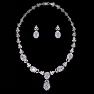Show details for Distinctive White Luxury 2 Piece Jewelry Set with Low MOQ