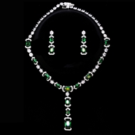 Show details for Sparkly Big Luxury 2 Piece Jewelry Set