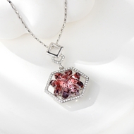 Show details for Platinum Plated Swarovski Element Pendant Necklace with No-Risk Refund