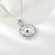 Show details for Pretty Swarovski Element Platinum Plated Pendant Necklace