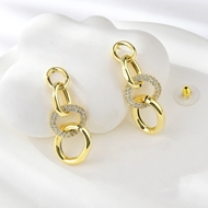 Show details for Nickel Free Gold Plated White Dangle Earrings with Easy Return