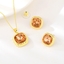 Show details for Designer Gold Plated Orange 2 Piece Jewelry Set with No-Risk Return