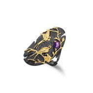 Picture of Copper or Brass Nature Amethyst Fashion Ring in Flattering Style