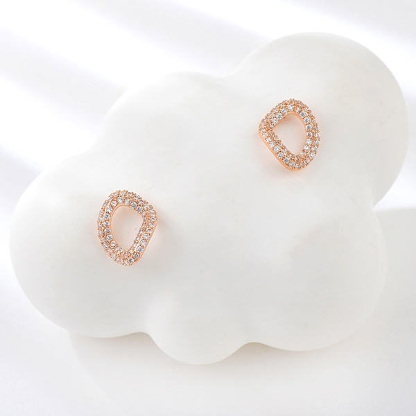 Picture of Good Cubic Zirconia Copper or Brass Stud Earrings