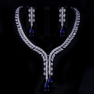 Show details for Pretty Cubic Zirconia Platinum Plated 2 Piece Jewelry Set