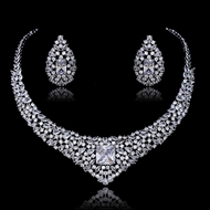 Show details for Copper or Brass Platinum Plated 2 Piece Jewelry Set at Super Low Price