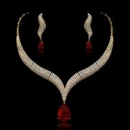 Show details for Wholesale Gold Plated Copper or Brass 2 Piece Jewelry Set with No-Risk Return