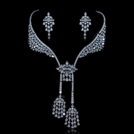 Show details for Origninal Big Platinum Plated 2 Piece Jewelry Set