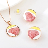 Picture of Brand New Gold Plated Enamel 2 Piece Jewelry Set with SGS/ISO Certification