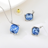 Picture of Famous Artificial Crystal Zinc Alloy 2 Piece Jewelry Set