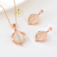 Show details for Inexpensive Rose Gold Plated Opal 2 Piece Jewelry Set from Reliable Manufacturer