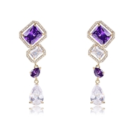Picture of Hot Selling Purple Big Dangle Earrings from Top Designer