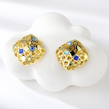 Show details for Filigree Big Artificial Crystal Dangle Earrings