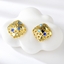 Show details for Filigree Big Artificial Crystal Dangle Earrings