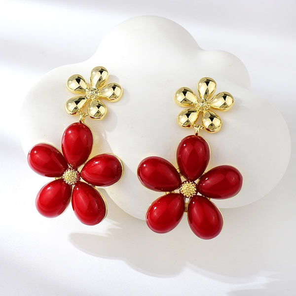 Picture of Featured Red Gold Plated Dangle Earrings with Full Guarantee