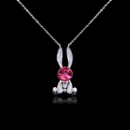 Show details for Featured Pink Swarovski Element Pendant Necklace with Full Guarantee