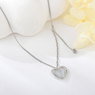Show details for Sparkly Small White Pendant Necklace