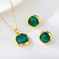 Picture of Brand New Green Small 2 Piece Jewelry Set with SGS/ISO Certification