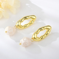 Show details for Zinc Alloy White Dangle Earrings in Flattering Style Show details for Zinc Alloy White Dangle Earrings in Flattering Style