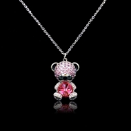 Show details for Buy Platinum Plated Pink Pendant Necklace Show details for Buy Platinum Plated Pink Pendant Necklace