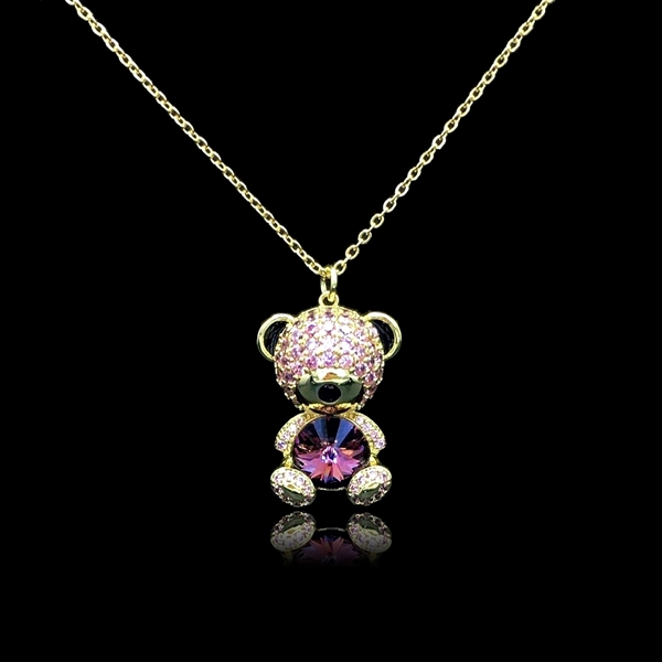 Picture of Recommended Purple Swarovski Element Pendant Necklace from Top Designer