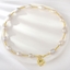 Show details for Copper or Brass White Short Chain Necklace with Full Guarantee