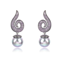 Show details for Eye-Catching Platinum Plated Copper or Brass Dangle Earrings with Member Discount