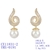 Picture of Nickel Free Gold Plated Cubic Zirconia Dangle Earrings with Easy Return