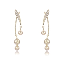 Show details for Sparkling Big Cubic Zirconia Dangle Earrings