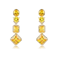 Picture of Amazing Big Gold Plated Dangle Earrings