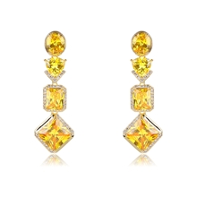 Show details for Amazing Big Gold Plated Dangle Earrings