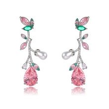 Show details for Famous Big Pink Dangle Earrings
