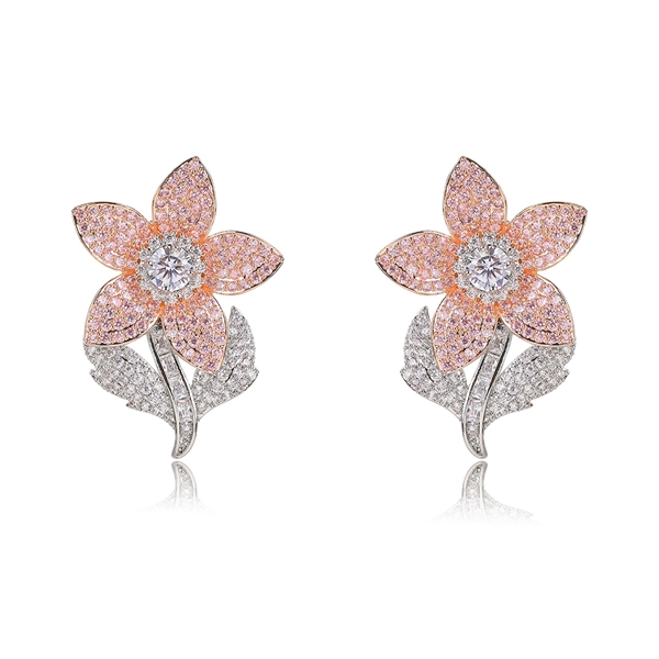 Picture of Best Selling Big Platinum Plated Big Stud Earrings