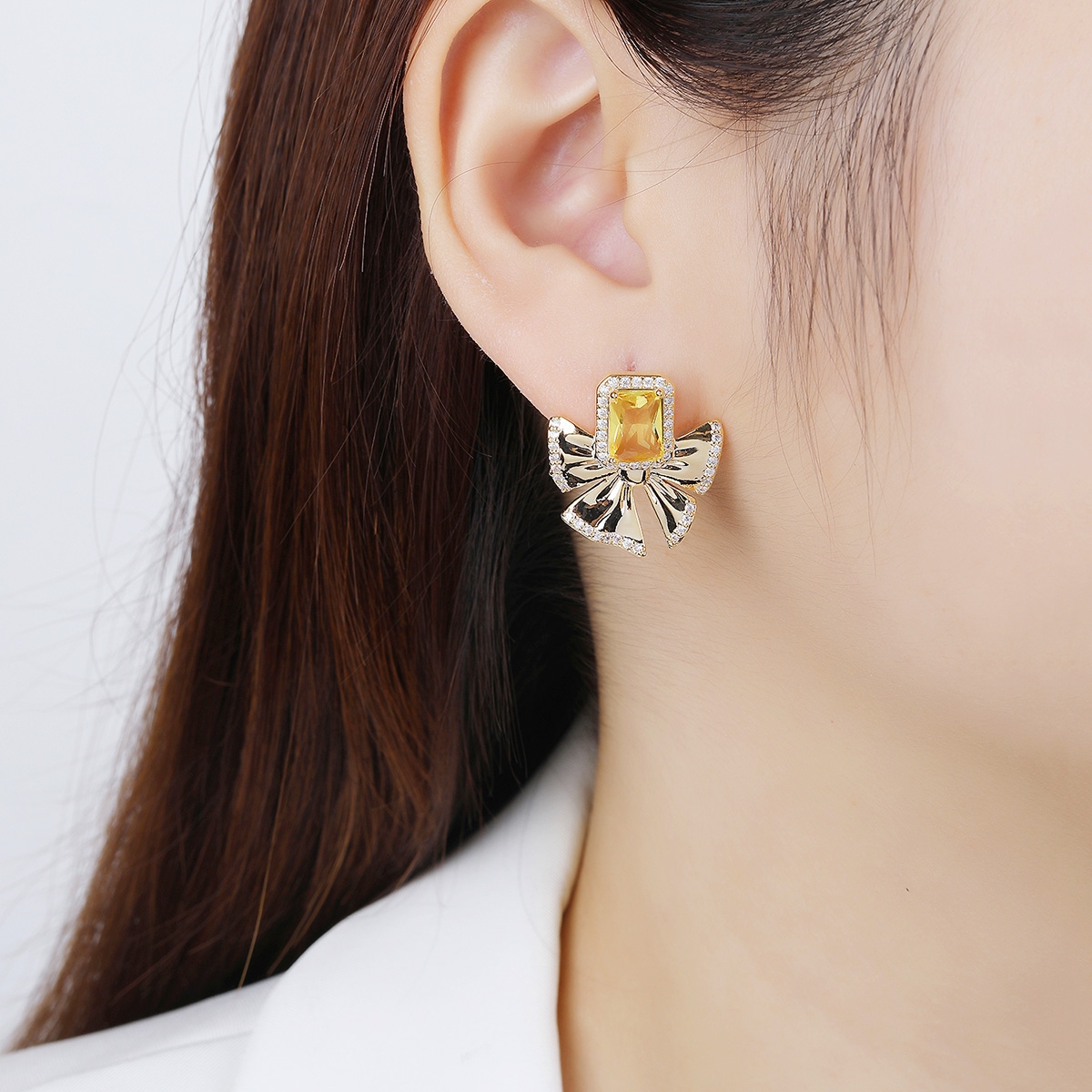 Big Gold Plated Big Stud Earrings with Fast Delivery