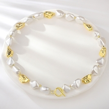 Show details for Classic shell pearl Short Statement Necklace with Speedy Delivery