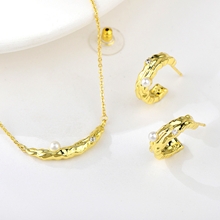 Show details for New Artificial Pearl Gold Plated 2 Piece Jewelry Set