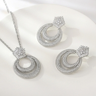 Show details for Nickel Free Platinum Plated White 2 Piece Jewelry Set From Reliable Factory