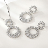 Show details for Low Price Platinum Plated Luxury 2 Piece Jewelry Set from Trust-worthy Supplier