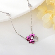 Show details for 925 Sterling Silver Swarovski Element Pendant Necklace in Flattering Style
