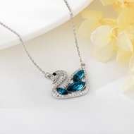 Show details for 925 Sterling Silver Platinum Plated Pendant Necklace in Exclusive Design