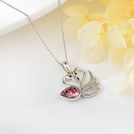 Show details for Great Swarovski Element 925 Sterling Silver Pendant Necklace