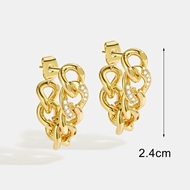 Picture of Designer Gold Plated White Earrings with No-Risk Return