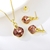 Picture of Gold Plated Orange 3 Piece Jewelry Set with Full Guarantee
