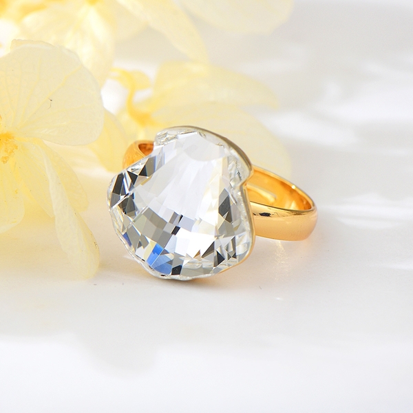 16CT Big Ring made w Swarovski Crystal Multicolor Stone 18K Platinum Plated  Over | eBay