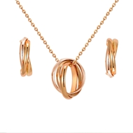 Show details for Zinc Alloy Rose Gold Plated 2 Piece Jewelry Set with Unbeatable Quality