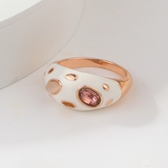 Show details for Sparkly Zinc Alloy White Fashion Ring