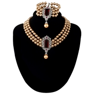 Picture of Copper or Brass Platinum Plated 2 Piece Jewelry Set from Certified Factory